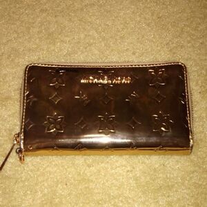 Michael Kors Gold Floral Embossed Wallet